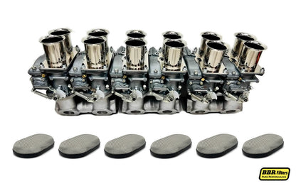 BBR Custom Velocity Stack Filters Covers Webber Carburetors 40 DCN 20 Ferrari 365 GTB4 Daytona 49mm x 3mm