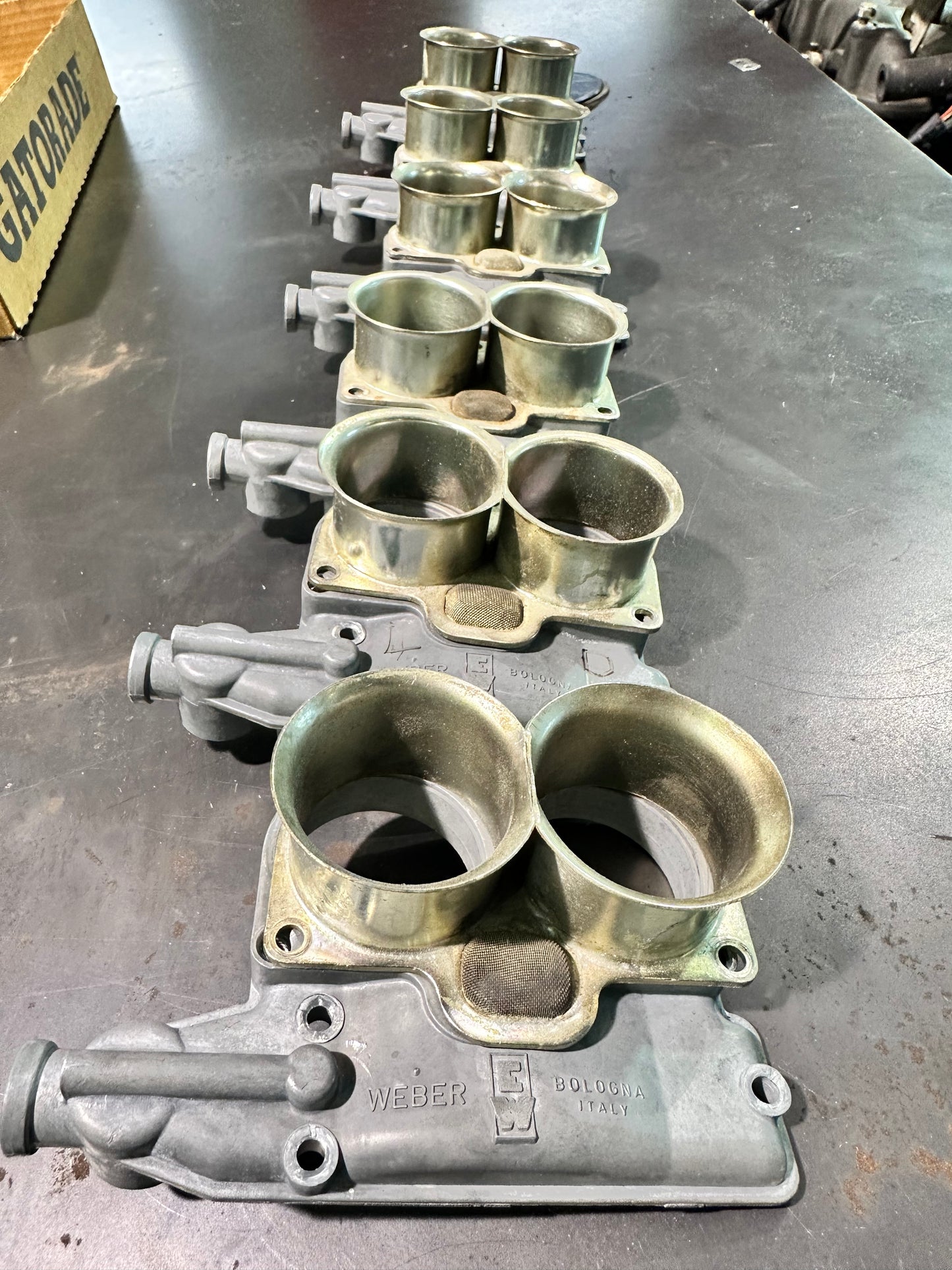BBR Custom Velocity Stack Filters Covers Webber Carburetors 40 DCN 20 Ferrari 365 GTB4 Daytona 49mm x 3mm